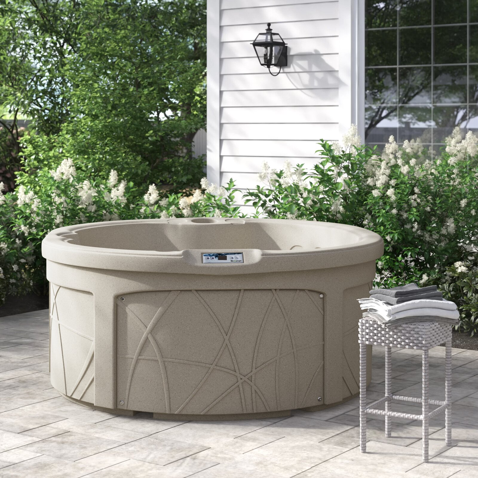 【Sports&Outdoors】Lifesmart Spas 4 - Person 13 - Jet Oval Plug And Play Hot Tub