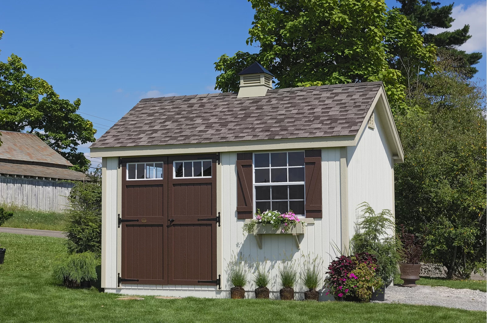 【Storage Shed】Colonial Pinehurst 10 ft. W x 12 ft. D Solid and Manufactured Wood Storage Shed